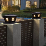 Solar Flame Light x2 2 Pack Outdoor Post Deck Fence Cap