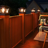 Solar Flame Light x2 2 Pack Outdoor Post Deck Fence Cap