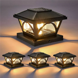 Solar Flame Light x2 2 Pack Outdoor Post Deck Fence Cap