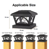 Solar Flame Light x2 2 Pack Outdoor Post Deck Fence Cap