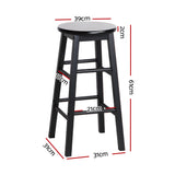 Stool Set of 2 Backless Bar Stools - Black