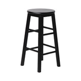 Stool Set of 2 Backless Bar Stools - Black