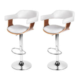 Stool x2-Two Bar kitchen table stool White and Chrome