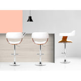 Stool x2-Two Bar kitchen table stool White and Chrome