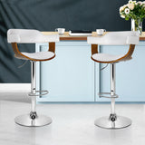 Stool x2-Two Bar kitchen table stool White and Chrome