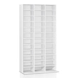 Storage Adjustable Book Storage Shelf Rack Unit - White