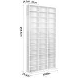 Storage Adjustable Book Storage Shelf Rack Unit - White