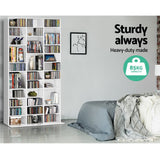 Storage Adjustable Book Storage Shelf Rack Unit - White