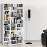 Storage Adjustable Book Storage Shelf Rack Unit - White