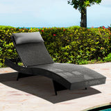 Chairs Outdoors Sun Lounge Pool Lounge New Outdoor Wicker Sun Lounge - Black