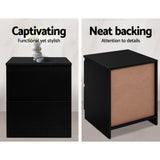 Bedside Tables Drawers Side Table Bedroom Furniture Nightstand Black Lamp stand