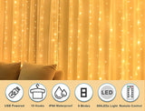 Curtain with lights 8 Modes and Remote Control for Decorations