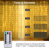 Curtain with lights 8 Modes and Remote Control for Decorations