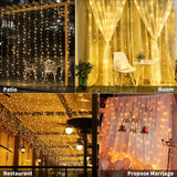 Curtain with lights 8 Modes and Remote Control for Decorations