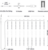 Curtain with lights 8 Modes and Remote Control for Decorations