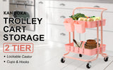 Trolley Cart storage 2 Tier Rack Organiser home or business trolley