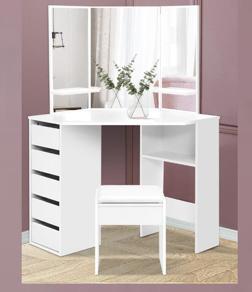 Mirror And Storage Dressing Table, Mirror and Stool White Makeup Tables Make up Mirrors